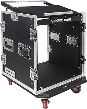 機材ケース　19インチラック　音響　PA 通信機器 Amazon | Sound Town 12U PA DJラック/ロードATAケース 12Uスラント